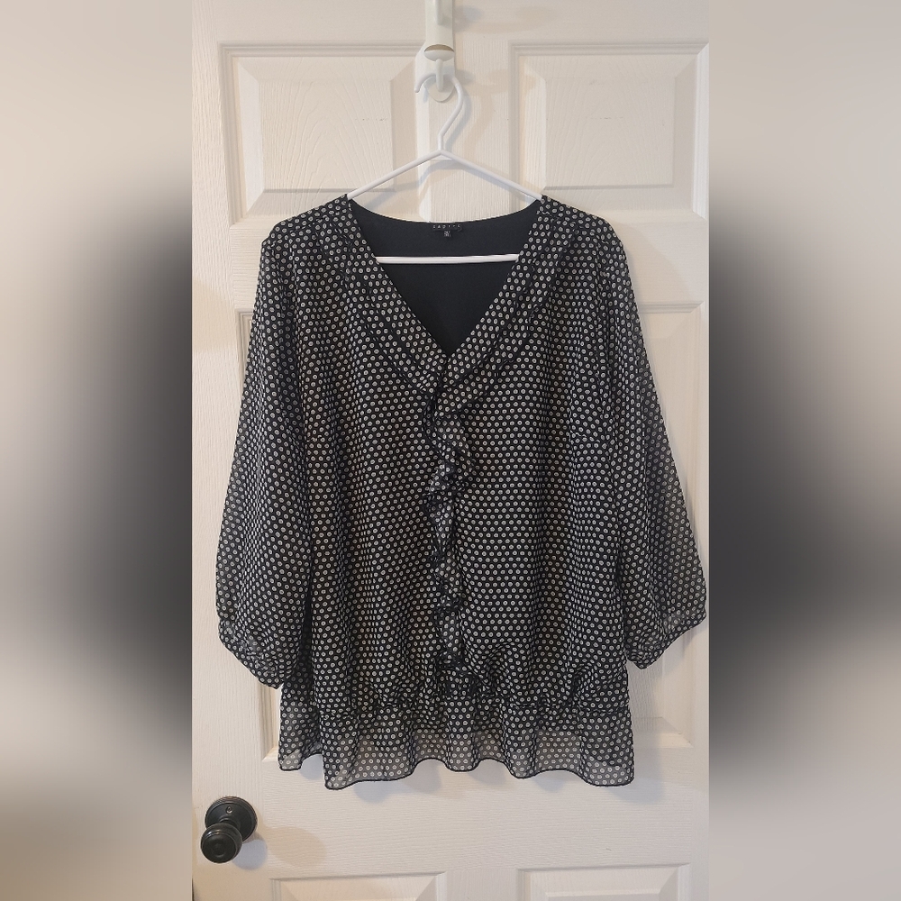 ISPIRI polka dot ruffled blouse